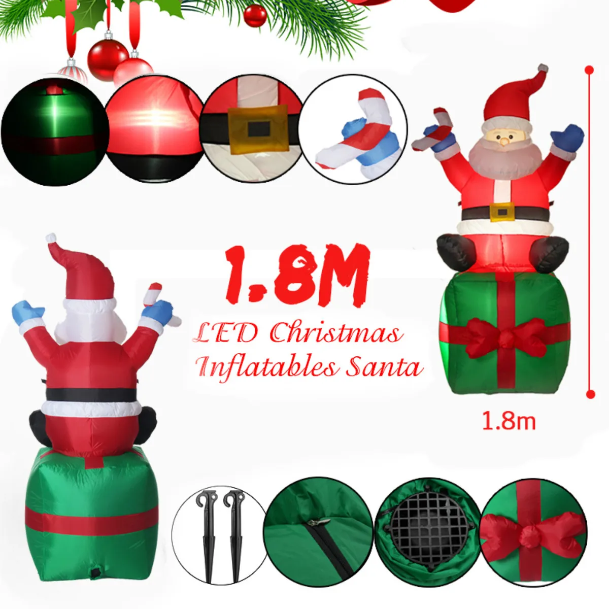 Счастливого Рождества надувной Санта Клаус открытый сад двора Украшения