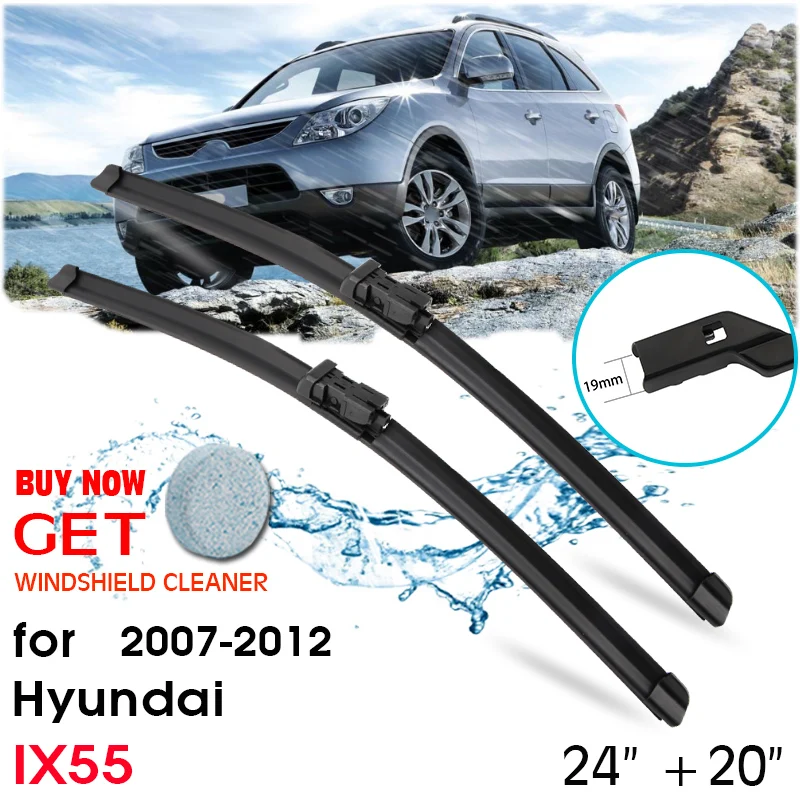 

Car Blade Front Window Windshield Rubber Silicon Refill Wiper For Hyundai IX55 2007-2012 LHD / RHD 24"+20" Car Accessories