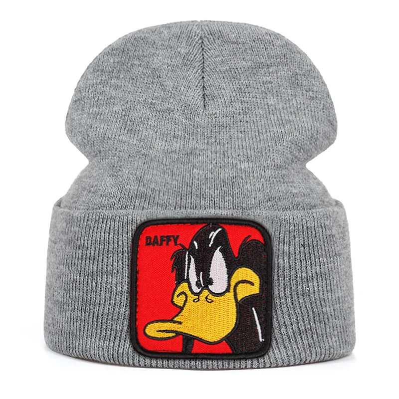 Зимняя мультяшная шерстяная шапка на утином пуху Мужская зимняя теплая вязаная