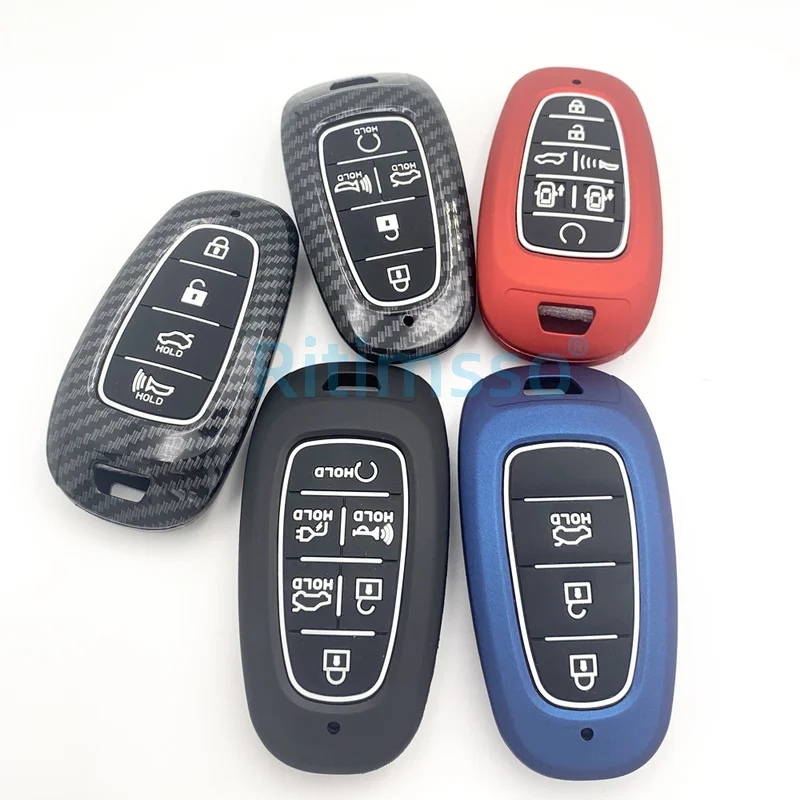ABS стайлинга автомобилей чехол для ключей Hyundai Nexo Sonata 3 4 5 6 7 кнопки дистанционного