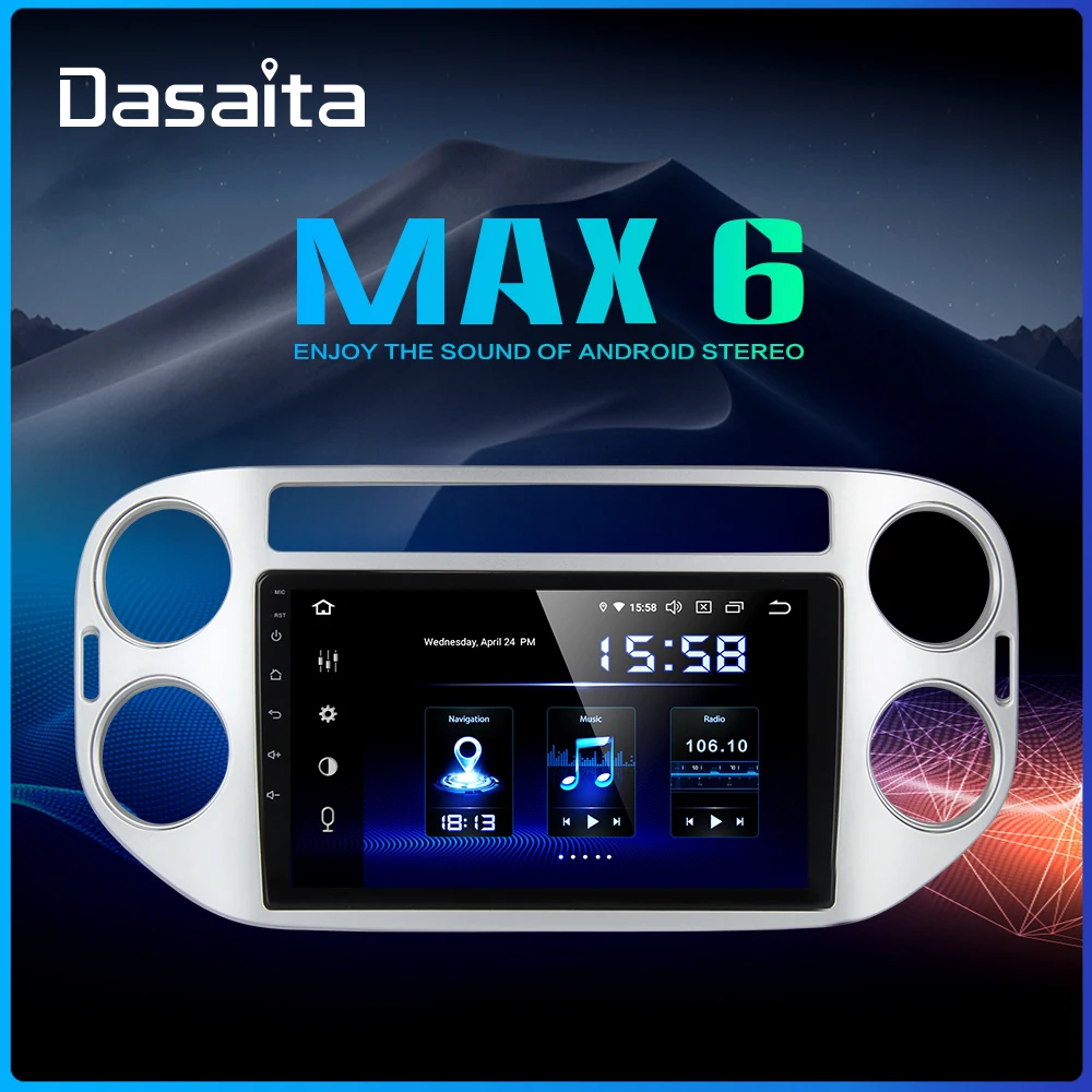 Dasaita " ips 1 din радио автомобильный Android 9,0 для Volkswagen VW Tiguan 2010 2011 2012 2013 gps навигация 64 Гб ПЗУ DSP