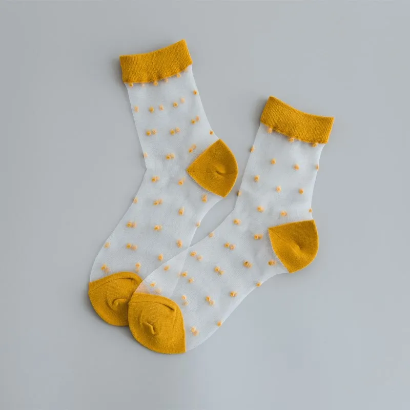 Женские носки cristal seda punto chica punto imprimir transparente verano zapatillas invisibles calcetines mujer harajuku fuzzy - Цвет: pattern type	solid5