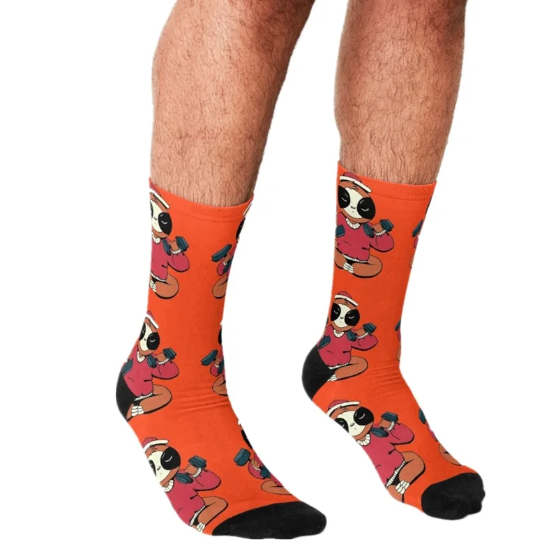 2021 Funny Socks Men harajukuFitness sloth Socks Printed Happy hip hop Men Socks Novelty Skateboard Crew Casual Crazy Socks