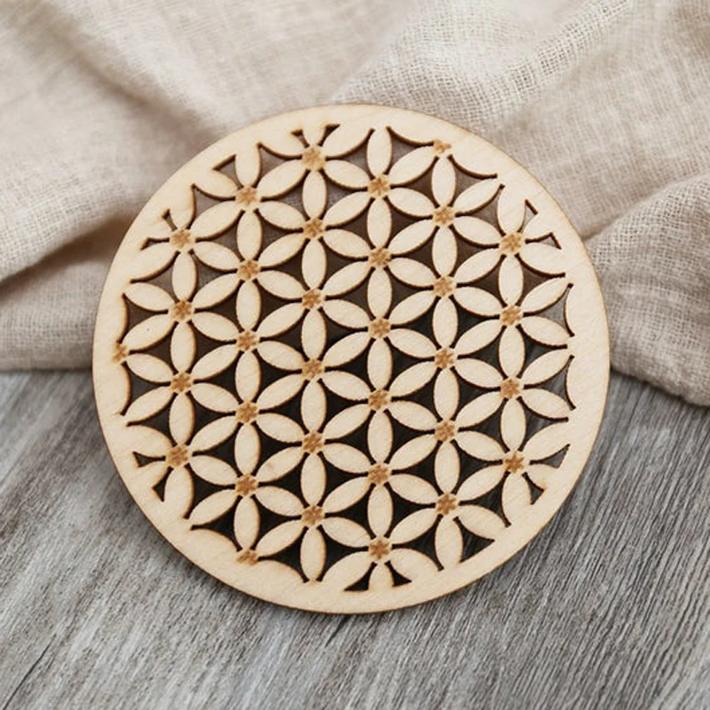 Деревянные подставки для напитков деревянные с цветком жизни деревянный подарок