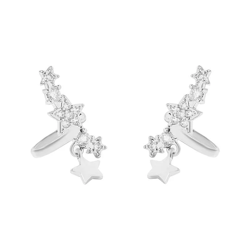 

karopel New Gypsophila Zircon Ear Bone Clip for Women Pierced Earrings 2021 Trendy Ear Clips Jewelry Gift