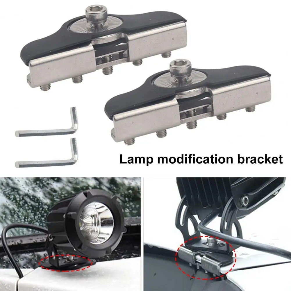 

60% Dropshipping!!2Pcs Light Mount Bracket Easy Installation Sturdy Stainless Steel Universal Hood Work Light Mount for Car