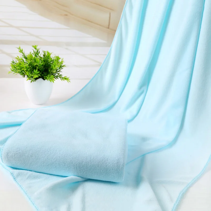 Light blue Супер мягкое пляжное полотенце из микрофибры, быстросохнущее банное полотенце Spr, полотенце для ванной комнаты, для отдыха на природе, полотенце для путешествий, 140*70 см - Цвет: Light blue