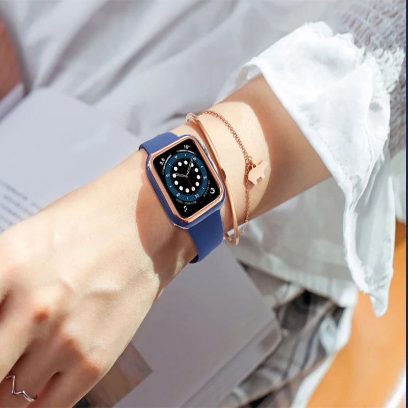 

Fashion PC Protector Case for Apple Watch SE Cover Series 6 5 4 3 2 Shell 44mm 40mm 38mm 42mm Hard Frame for iWatch Bumper