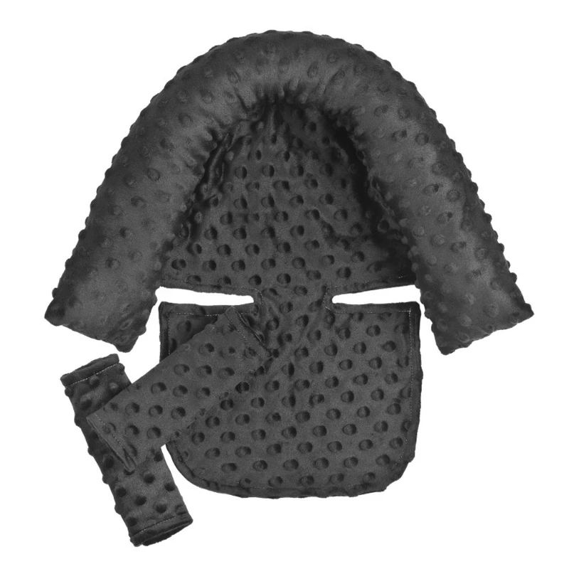 Almohada de apoyo para la cabeza del beb&eacute;, seguridad en el coche, suave, con cintur&oacute;n de seguridad a juego, fundas de correa, protecci&oacute;n para el cuello del asiento del beb&eacute;, reposacabezas-5