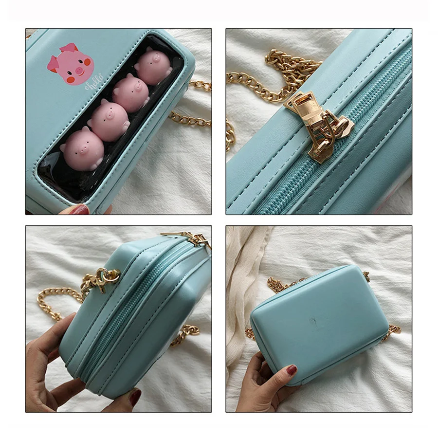 Женские сумки через плечо Kawaii прозрачные сумки-мессенджеры из ПВХ с милым