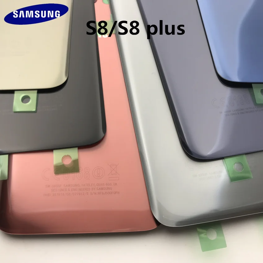 Samsung Galaxy S8 G950 S8 plus G955 задняя крышка батарейного отсека Корпус+ Ушная камера стеклянная рамка объектива Запасные части для ремонта