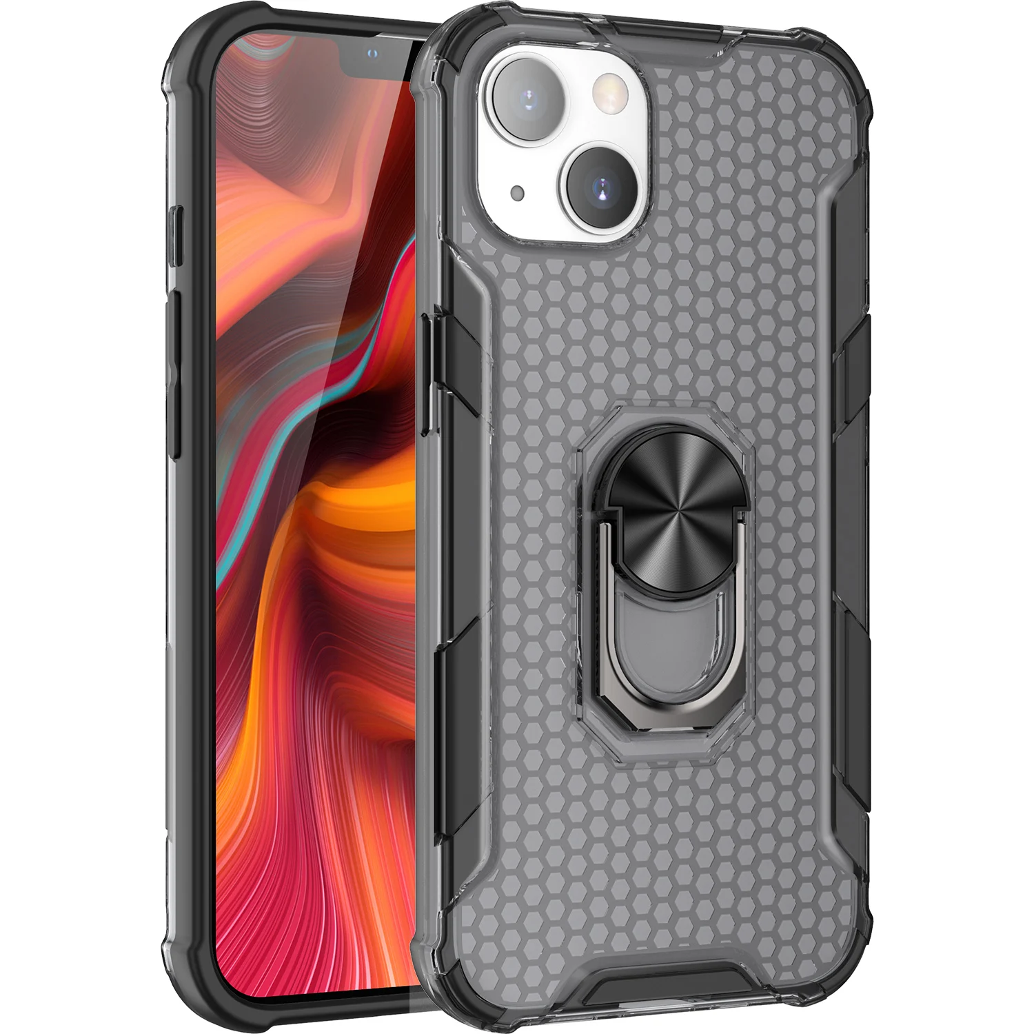 

Fashion Transparent Phone Case For Xiaomi Redmi Note 8A CC9 7 8 8T 10 Lite Pro 2021 Shockproof Ring Kickstand Protection Cover