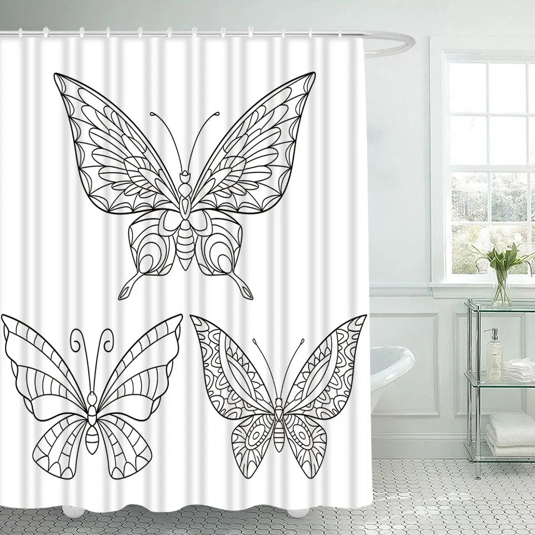 

Animals Shower Curtain With Hooks for Bathroom Blue Deer Head Waterproof Polyester Bath Shower Curtain Set Home Bathroom Decor