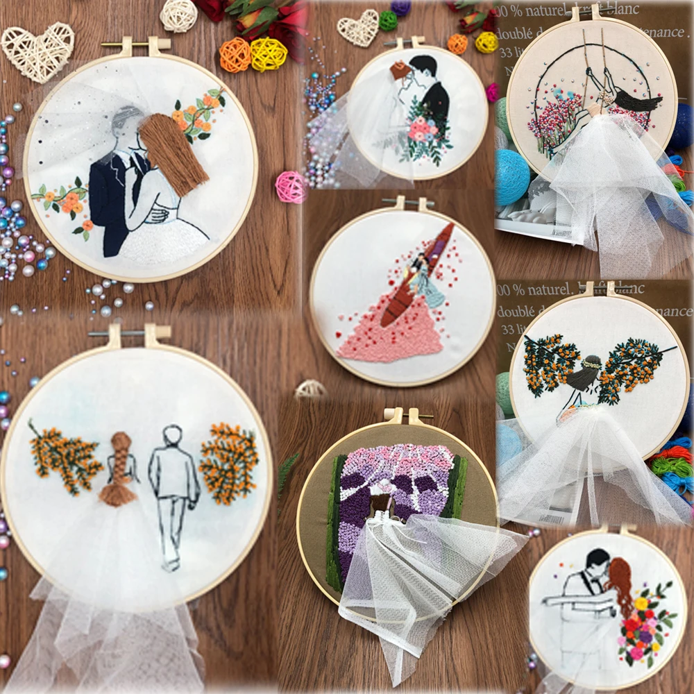 

3d Embroidery Junior Novice Fabric Creative Embroidery Diy European Wedding Wedding Dress Embroidery Chinese Material Package