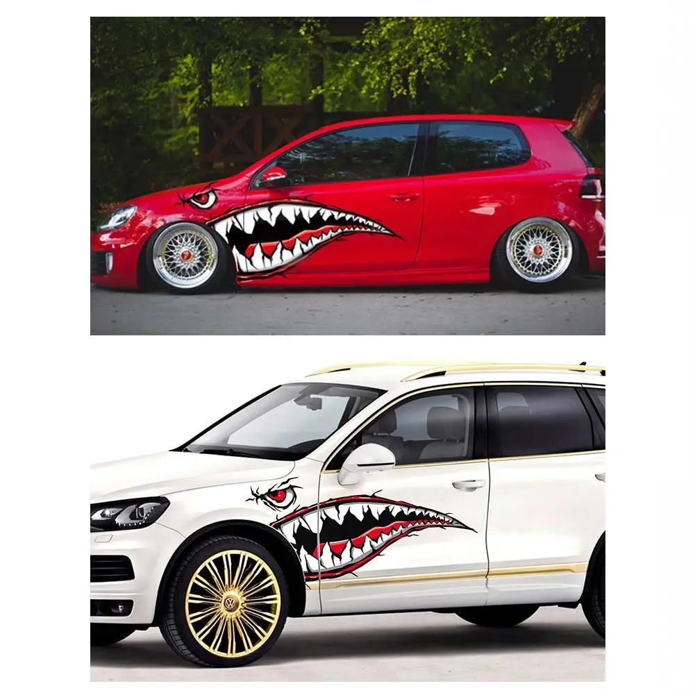 2 шт. наклейки с зубцами акулы ПВХ автомобиль яхта лодка наклейка кольцо синие