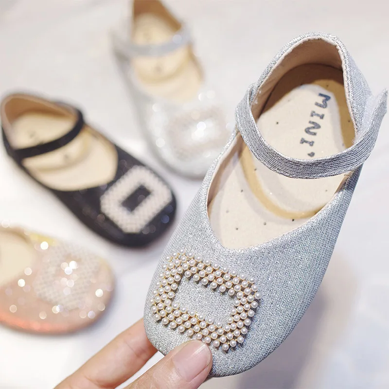 Обувь для девочек Сезон весна осень принцессы со стразами Детская обувь на