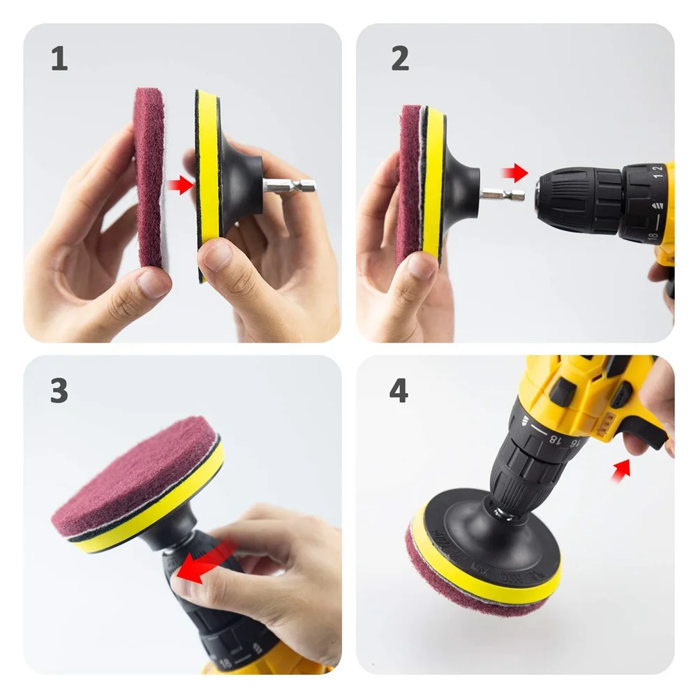 

12pcs electric cleaning stain brush kit for bathroom drill scrub brush electric drill accessory kit