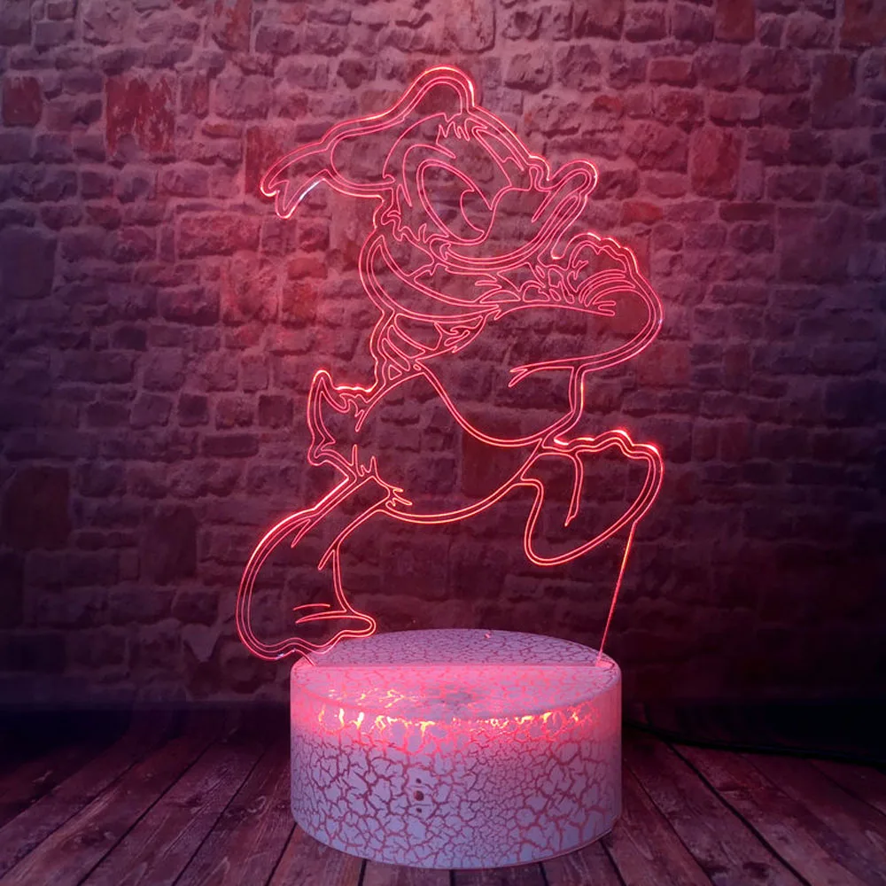 Дональд Дак 3D лампа настольная 7 цветов Изменение LED ночник фигурка для мальчиков