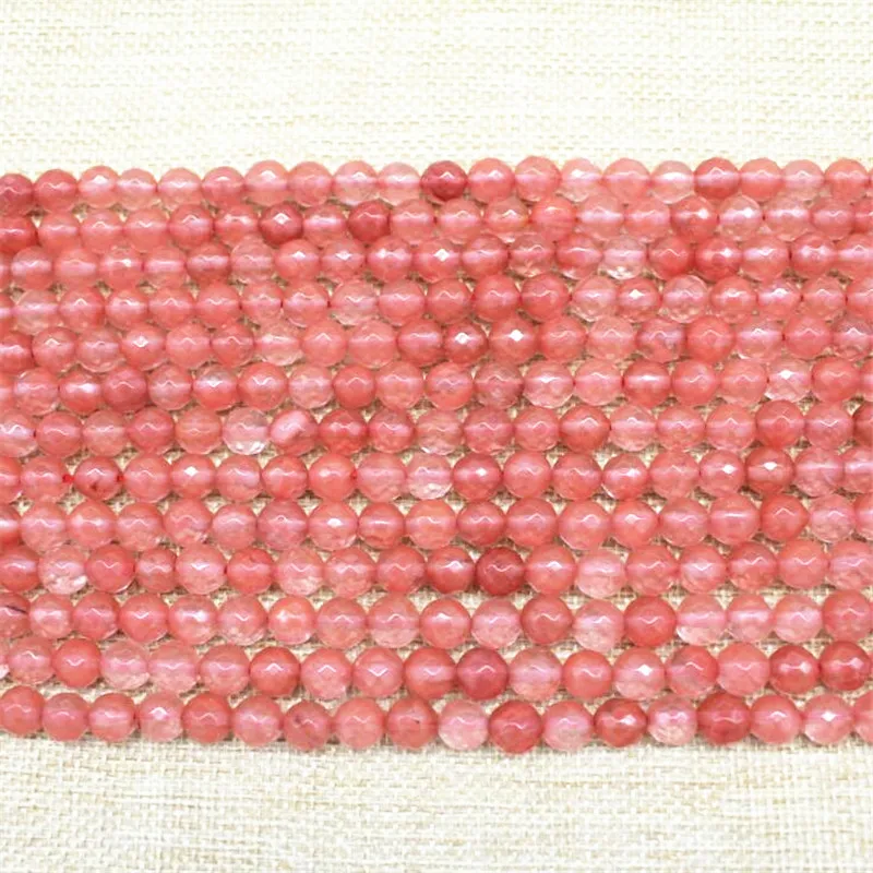 A + 15 &quotнитка Натуральный Камень Бисер граненый розовый турмалин камень бисер