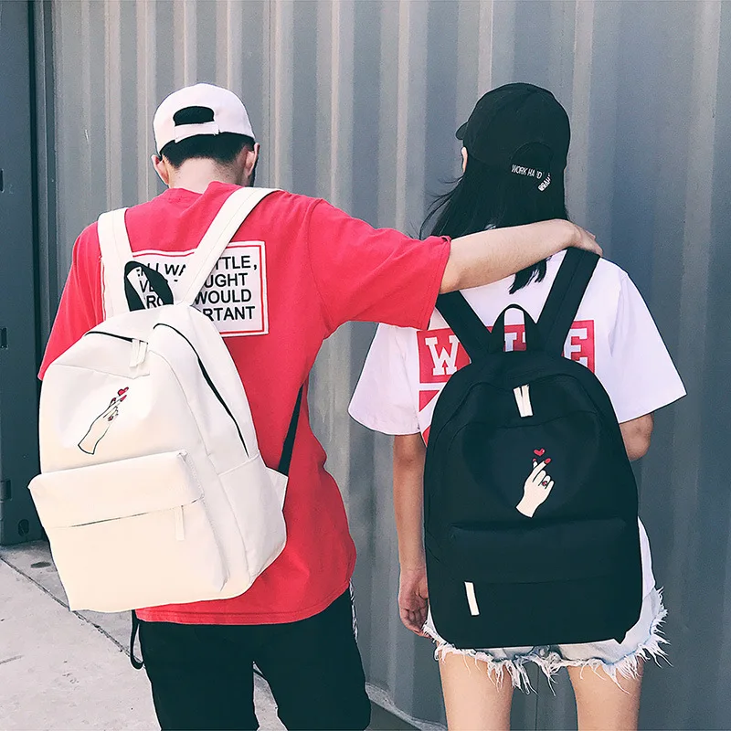 Женский рюкзак из парусины с вышитыми розами школьный для девочек подростков