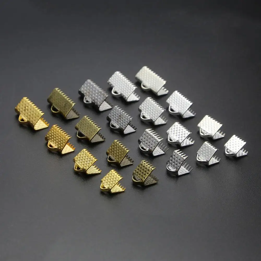 Текстурированные концевые колпачки Обжимные бусины кожаные коннекторы