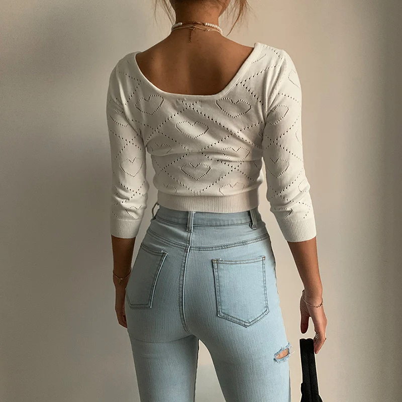 GOPLUS Korean Style Sweaters for Women Jumper Love Heart Pink V-neck Pullovers Kleding Vrouwen Abrigos Mujer Invierno 2021 C8984 | Женская