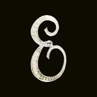 rshczy letter e cute brooch for women men rhinestones crystal silver color metal pins jewelry accessories christmas gift