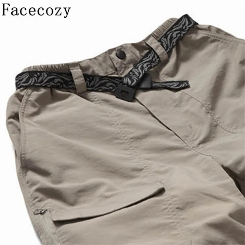 Мужские летние быстросохнущие быстросъемные шорты Facecozy для походов дышащие