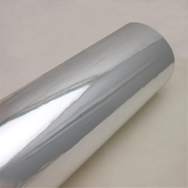 Гибкая Глянцевая Серебристая хромированная зеркальная виниловая пленка для