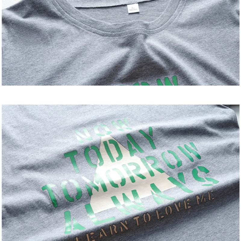 

M-2XL Big Size 100% Cotton Sundresses for Women 2021 Short Sleeve Print Letter Funny Ladies Dresses Casual Korean Fashion Dress