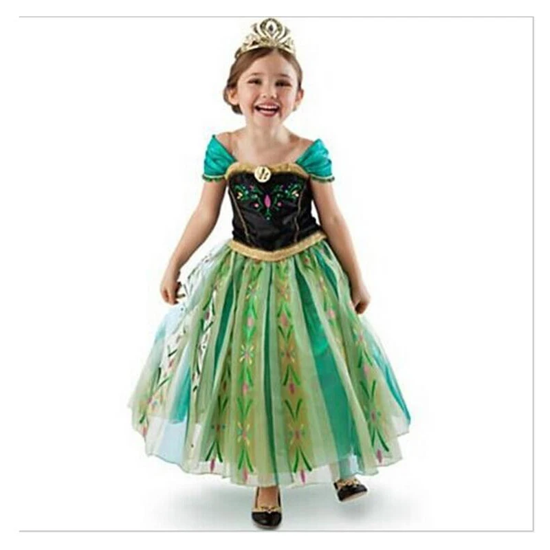 Летнее платье для девочек с героями мультфильмов Снежной королевы принцессы