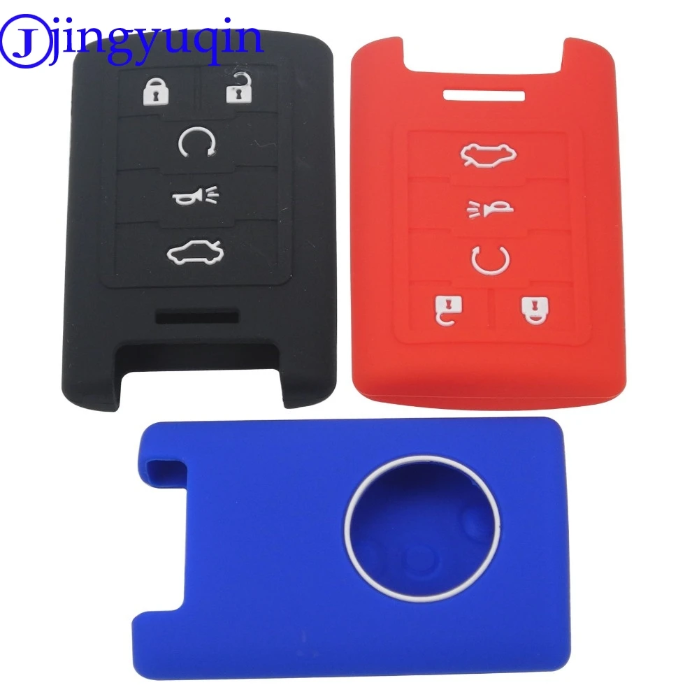 Jingyuqin 5 кнопок дистанционного ключа силиконовый чехол для Cadilac ATS SRX DTS CTS STS XTS Chevrolet