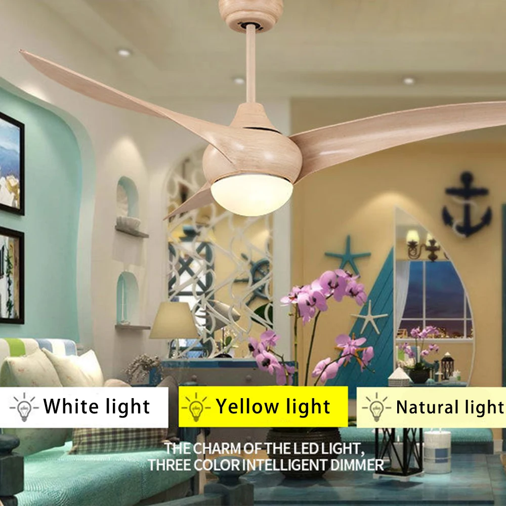 52 дюйма Винтаж потолочный вентилятор с пульт дистанционного управления светом