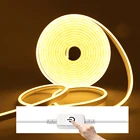 12В Светодиодная лента светильник 2835SMD 120 светодиодовм Гибкий неоновый веревка светильник s водонепроницаемая лента с регулируемой яркостью Теплыйбелыйкрасныйзеленыйсинийрозовый