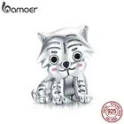 Бусины из стерлингового серебра 925 пробы с тигром для оригинального браслета, очаровательные ювелирные аксессуары SCC1573