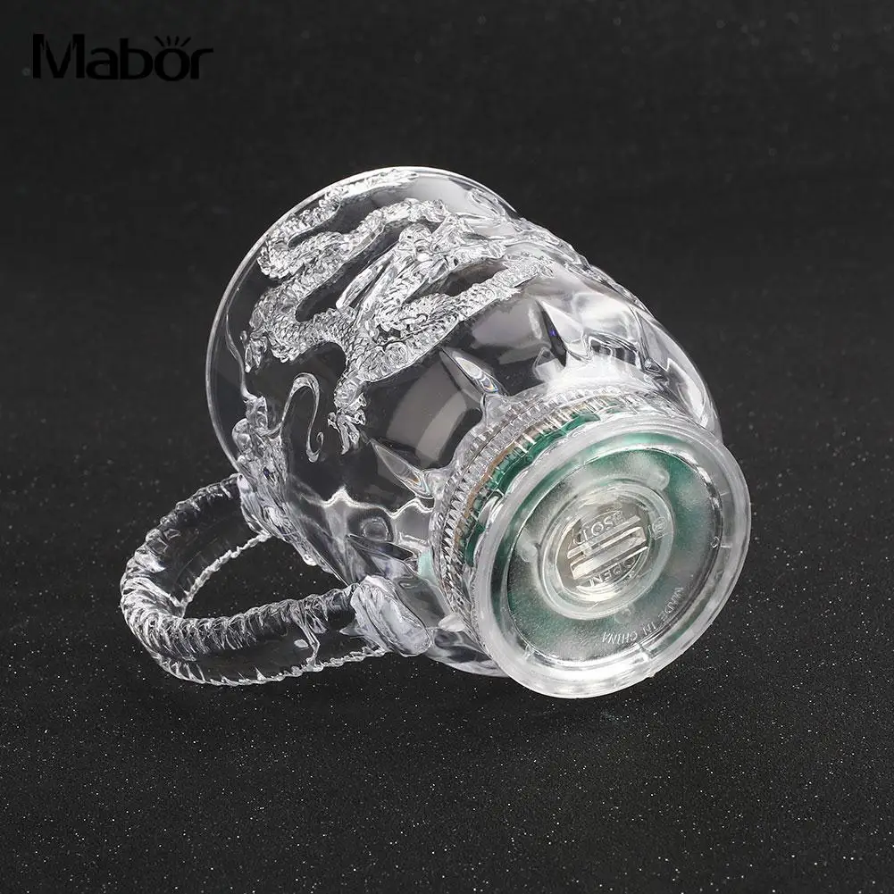 Светящаяся стеклянная пивная чашка с изображением дракона светодиодный