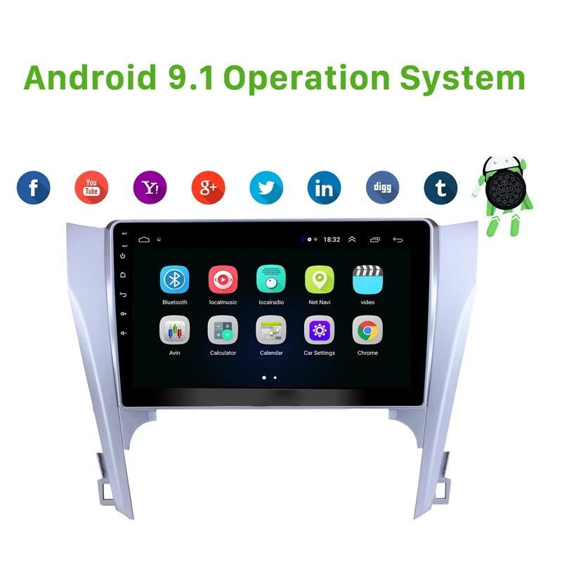 Автомагнитола 2 din 10 дюймов Android 9 1 для Toyota Camry 8 50 55 2012 2013 2014 2015 2016 2017 Автомобильный