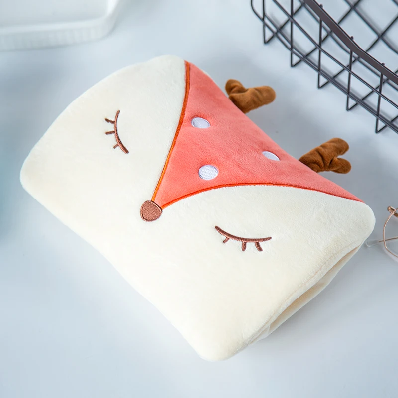 Plush Cartoon Thick Hot Water Bottle Bag Warm Relaxing Heat Cold Therapy Portable Hand Warmer Injection Storage |