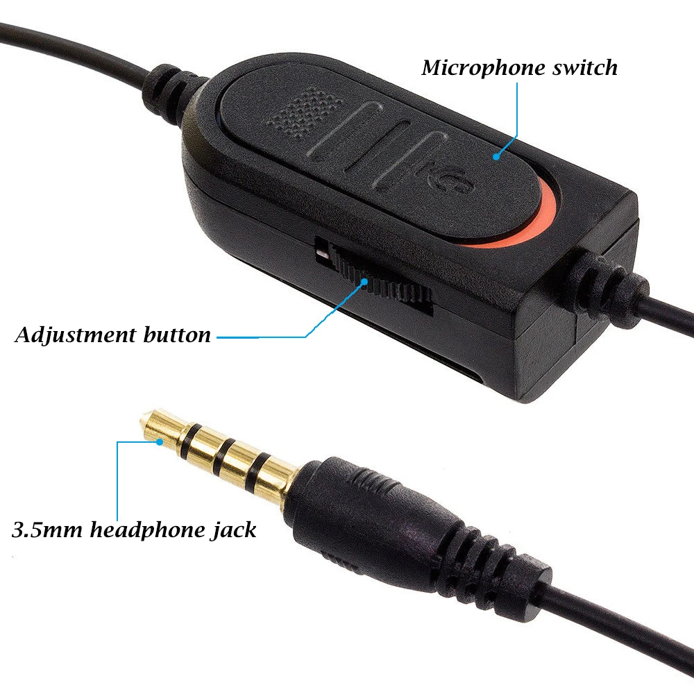 

Wired Headphones Over Ear Gaming Headsets Music Stereo Earphone Flexible Adjustable Headset for PS4 Gamer Headphones With Mic