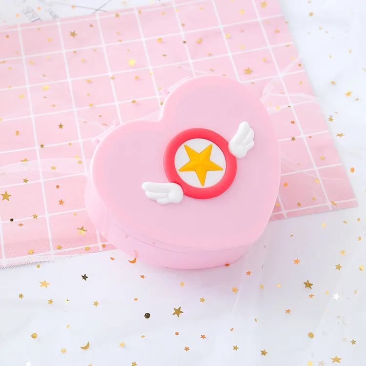 Карта Captor Cardcaptor Sakura милый розовый стол двойная коробка для хранения ювелирных изделий Контейнер пластиковый зеркальный орнамент Рождественский подарок девушка - Цвет: A