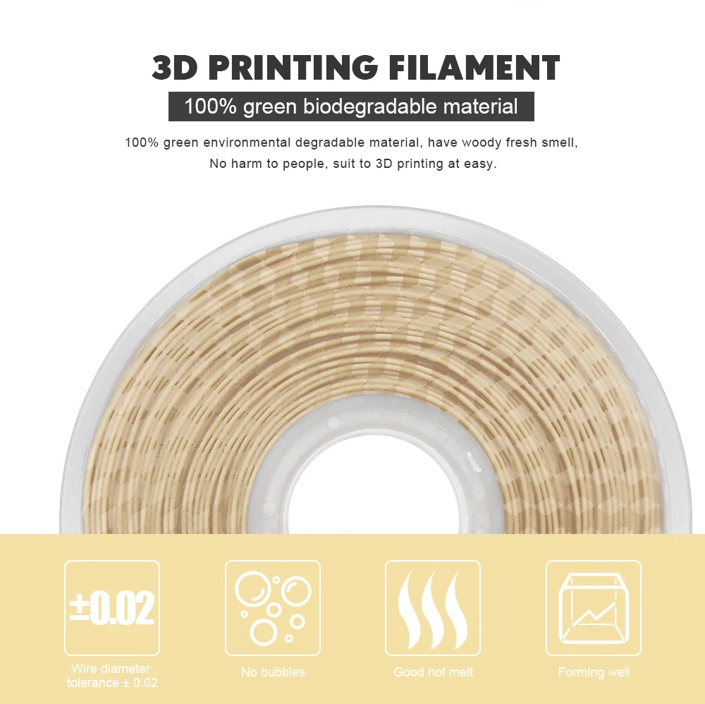 3d Принтер деревянная нить 1,75 мм 1 кг Деревянный Цветной 3d материал для печати pla дерево 3d нитка 1 кг образец 1,75 мм