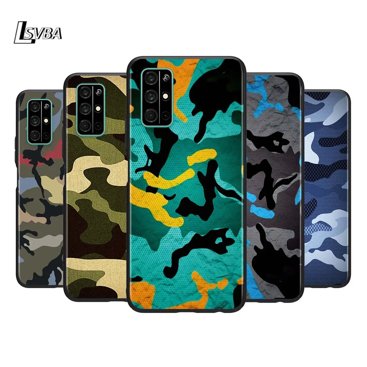 

Camouflage cool for Huawei Honor V30 V20 Pro X10 9S 9A 9C 9X 8X 10 9 Lite 8 7 Pro Silicone Soft Black Phone Case