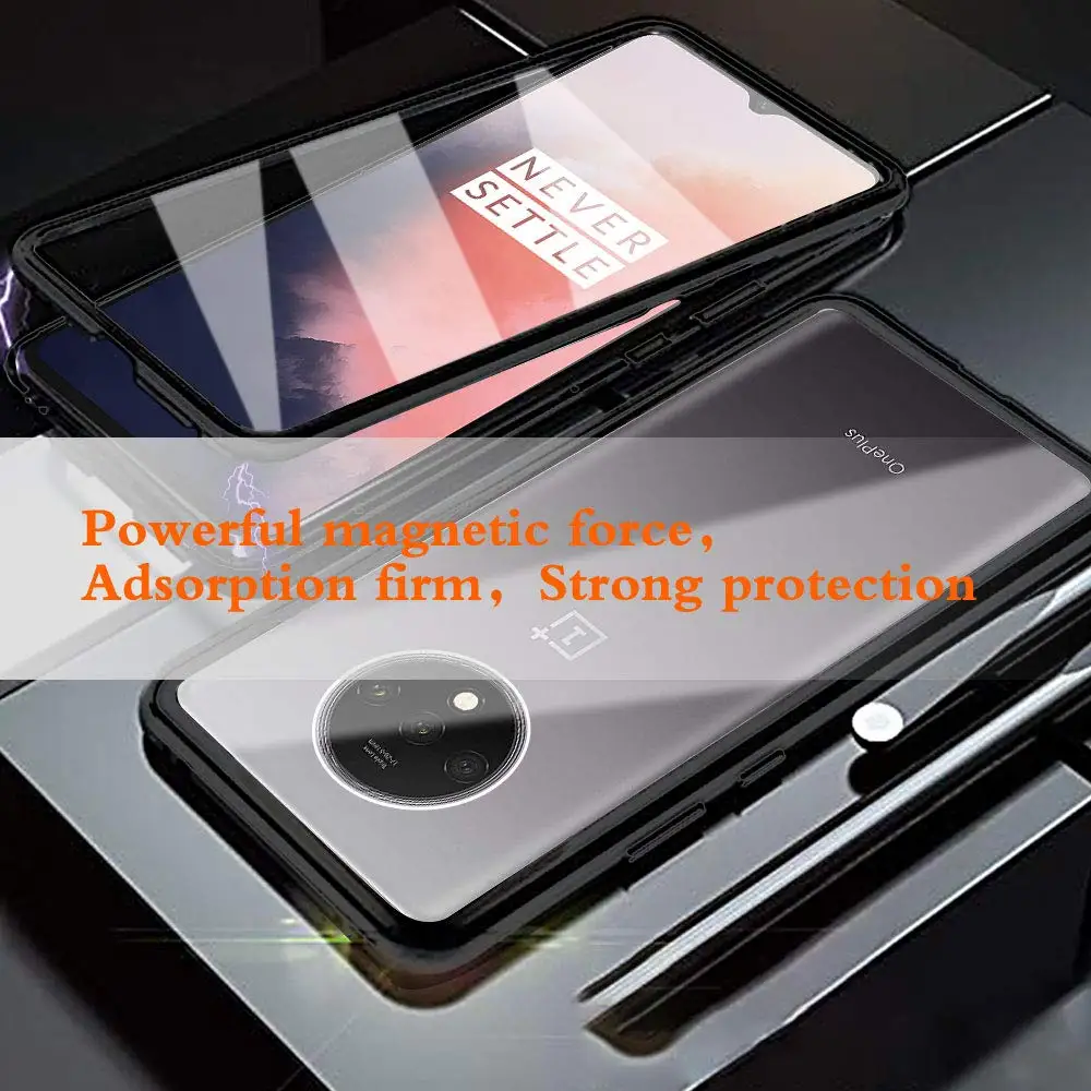 Магнитный чехол для Oneplus 7 7T 8 8T 9 Pro Nord Cover 2 в 1 металлический бампер с двухсторонним
