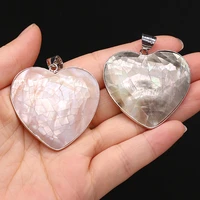 natural shell pendants reiki heal heart shape mother of pearl charms for jewelry making tribal necklace earrings gifts
