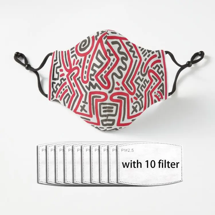 

Маска для лица haring art детская, прозрачная, моющаяся