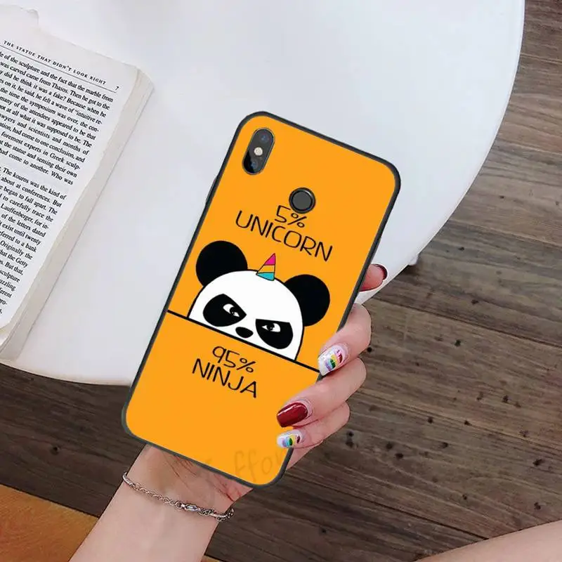 

Cute Panda cartoon funny animal Phone Case For Xiaomi Redmi note 7 8 9 t k30 max3 9 s 10 pro lite