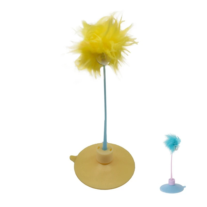 2020 забавные игрушки упругие перья ложная мышка пружинная присоска для кошек