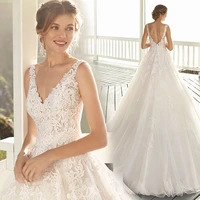 wedding dress 2022 luxury sexy v neck court train backless ball gown princess backless wedding dresses custom size