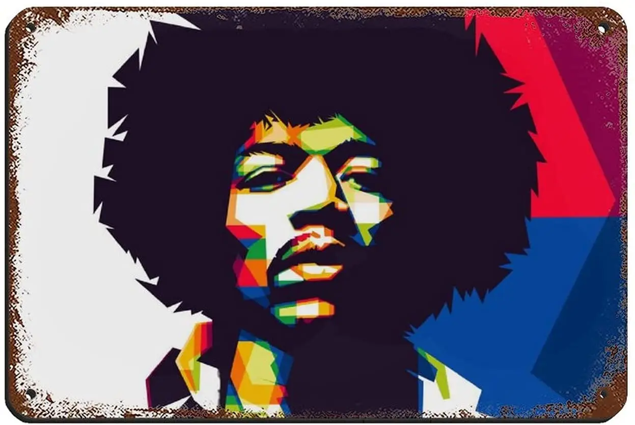 

Jimi Hendrix 16 Tin Sign Vintage Metal Pub Club Cafe bar Home Wall Art Decoration Poster Retro 8×12inch(20×30cm)