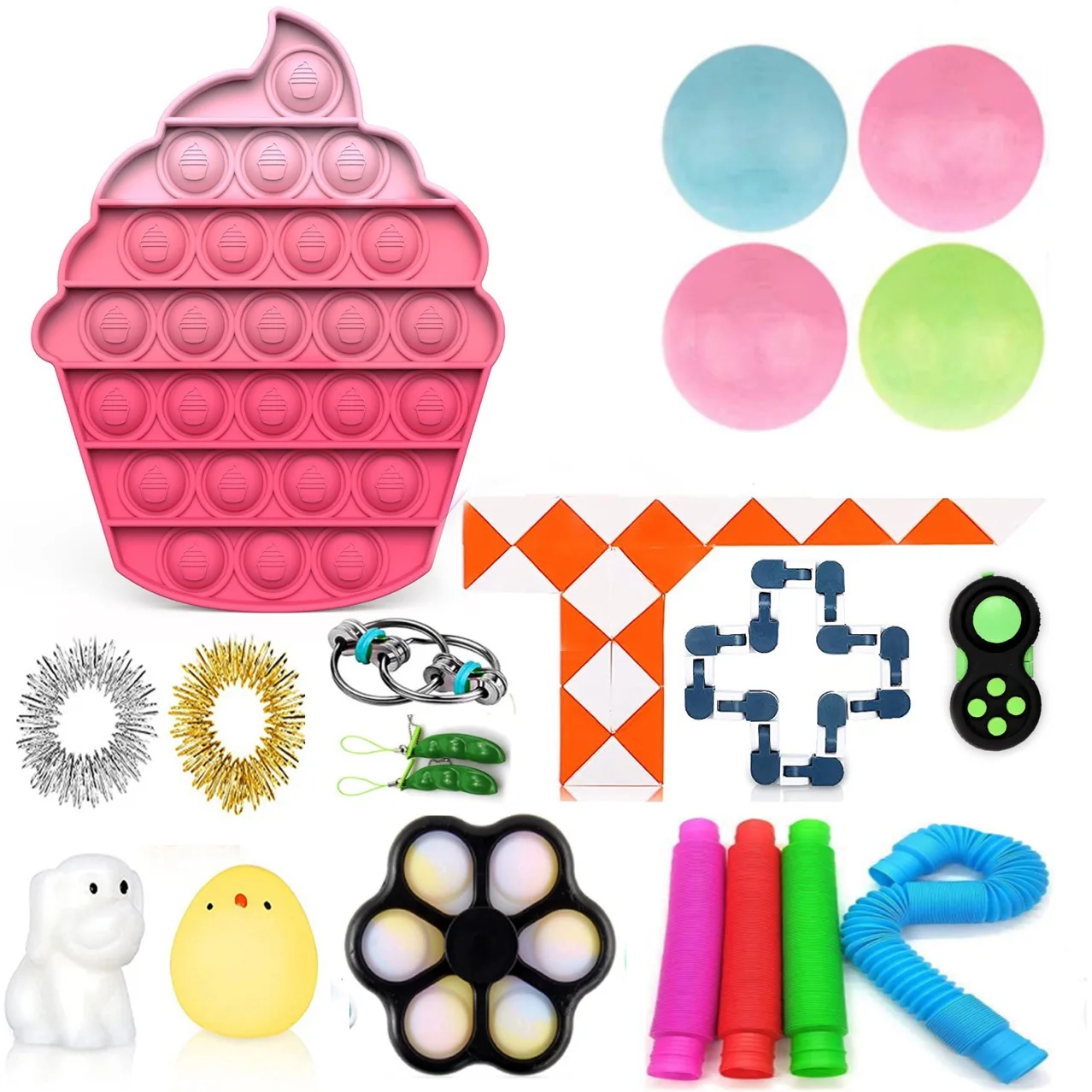 

New Sensory Fidget Toy Kits Adult Anti Stress Relief Toy For Kids Squeeze Toys Pack Anxiety Kawaii Bubble Decompression Gift
